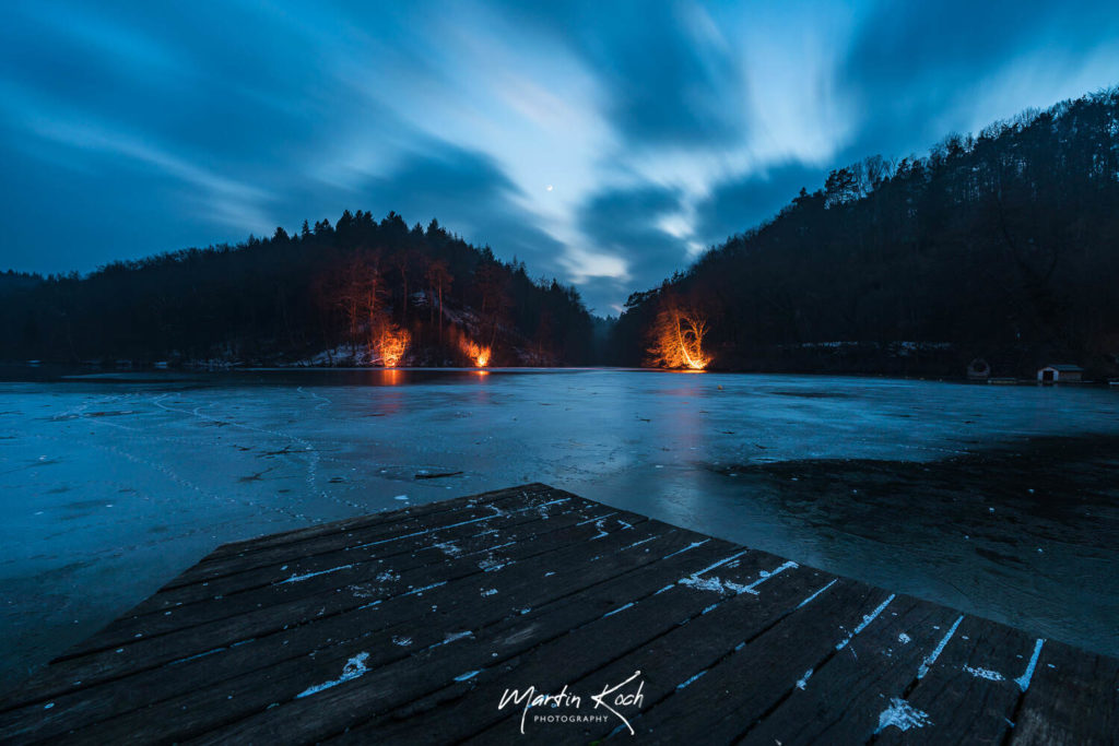 Fotograf der Elemente Landschaft Sonnenuntergang Blaue Stunde Eiswoog