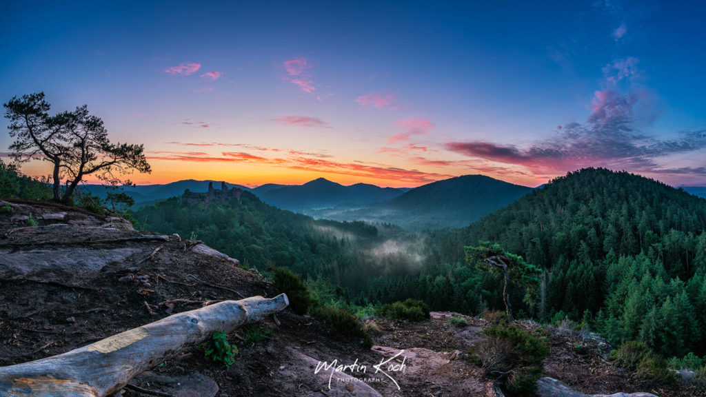 Fotograf der Elemente Landschaft Morgenrot Pfälzer Wald