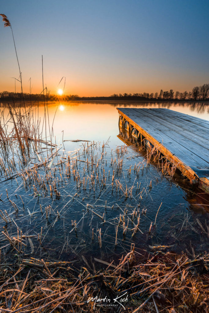 Fotograf der Elemente Landschaft Sonnenaufgang Lambsheimer Weiher
