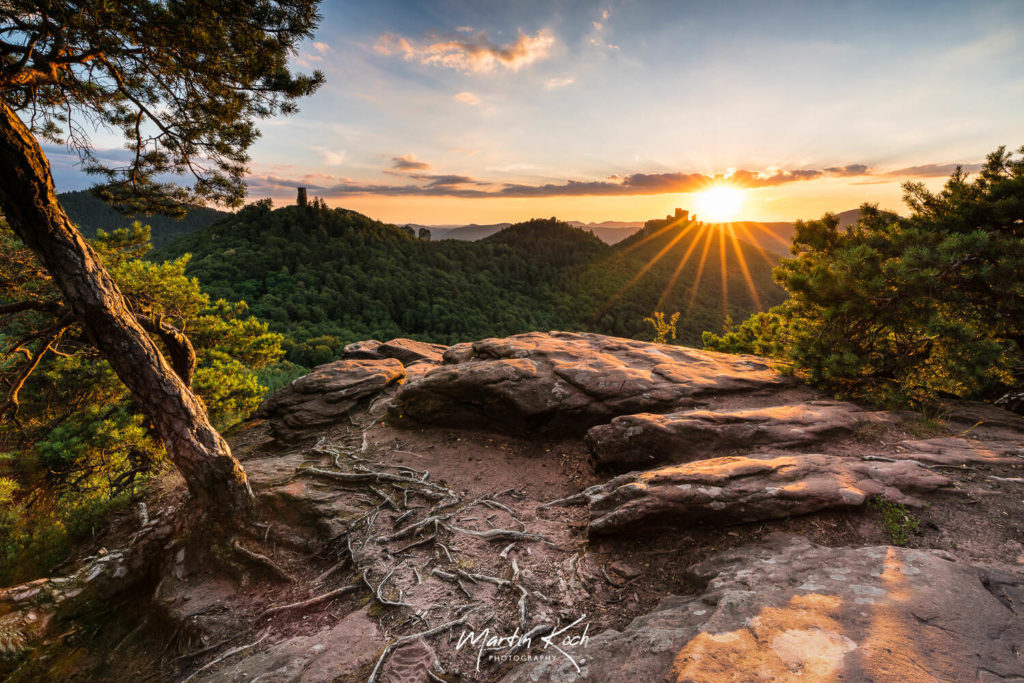 Fotograf der Elemente Landschaft Sonnenuntergang Trifels Pfalz
